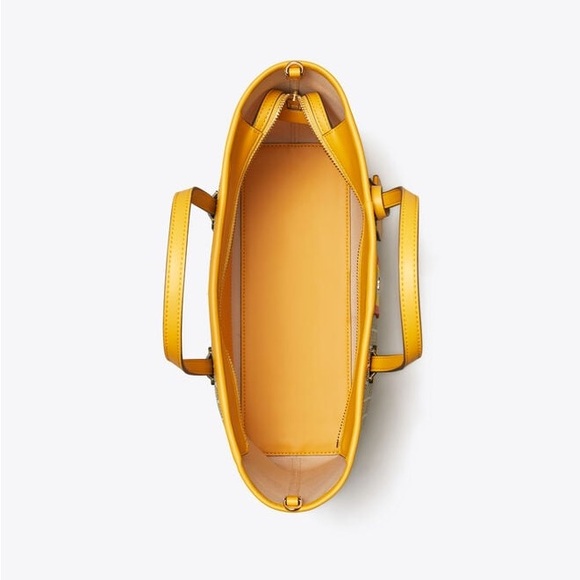 Tory Burch Gemini Link Canvas Small Tote Daylily - Picture 3 of 12